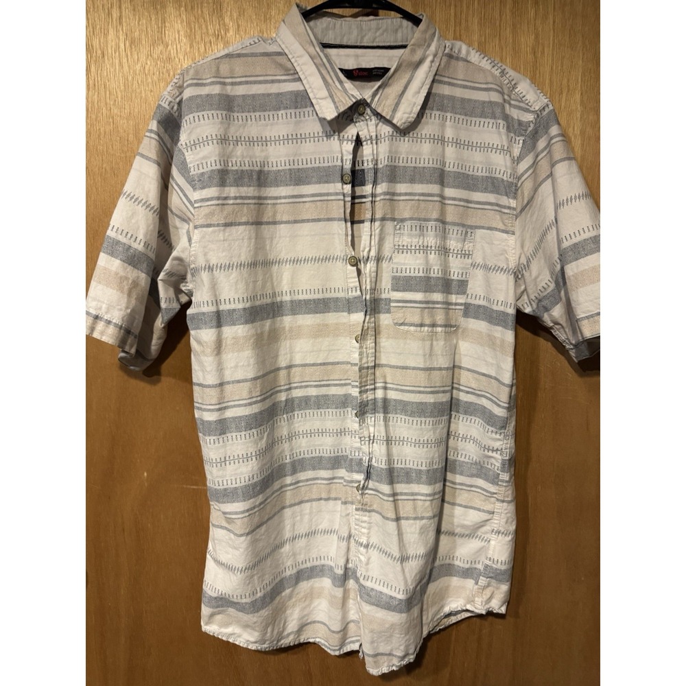Stoic Geological Formations Button Up Short Sleeve Outdoor Shirt SZ Large